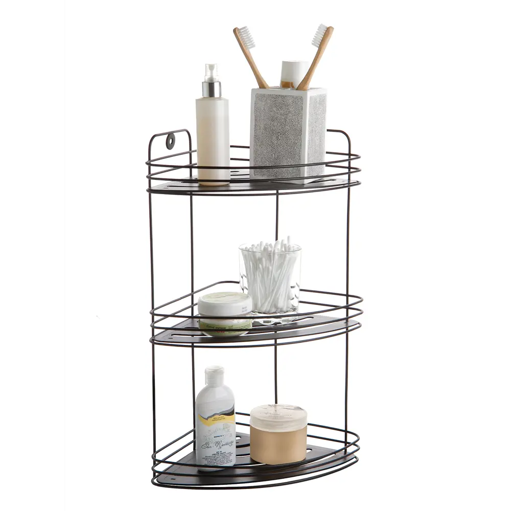 Полка Raindrops угловая Black W7256 3 яруса 20x20x40 см STLM-2101894 - Вид №1