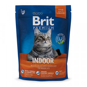 ПР0037854 Корм для кошек Premium Cat Indoor для живущих в помещении, курица и печень сух. 300г Brit