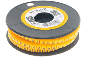 16240193 Кабель-маркер 6 для провода сеч.4мм, желтый, CBMR40-6 39116 STEKKER