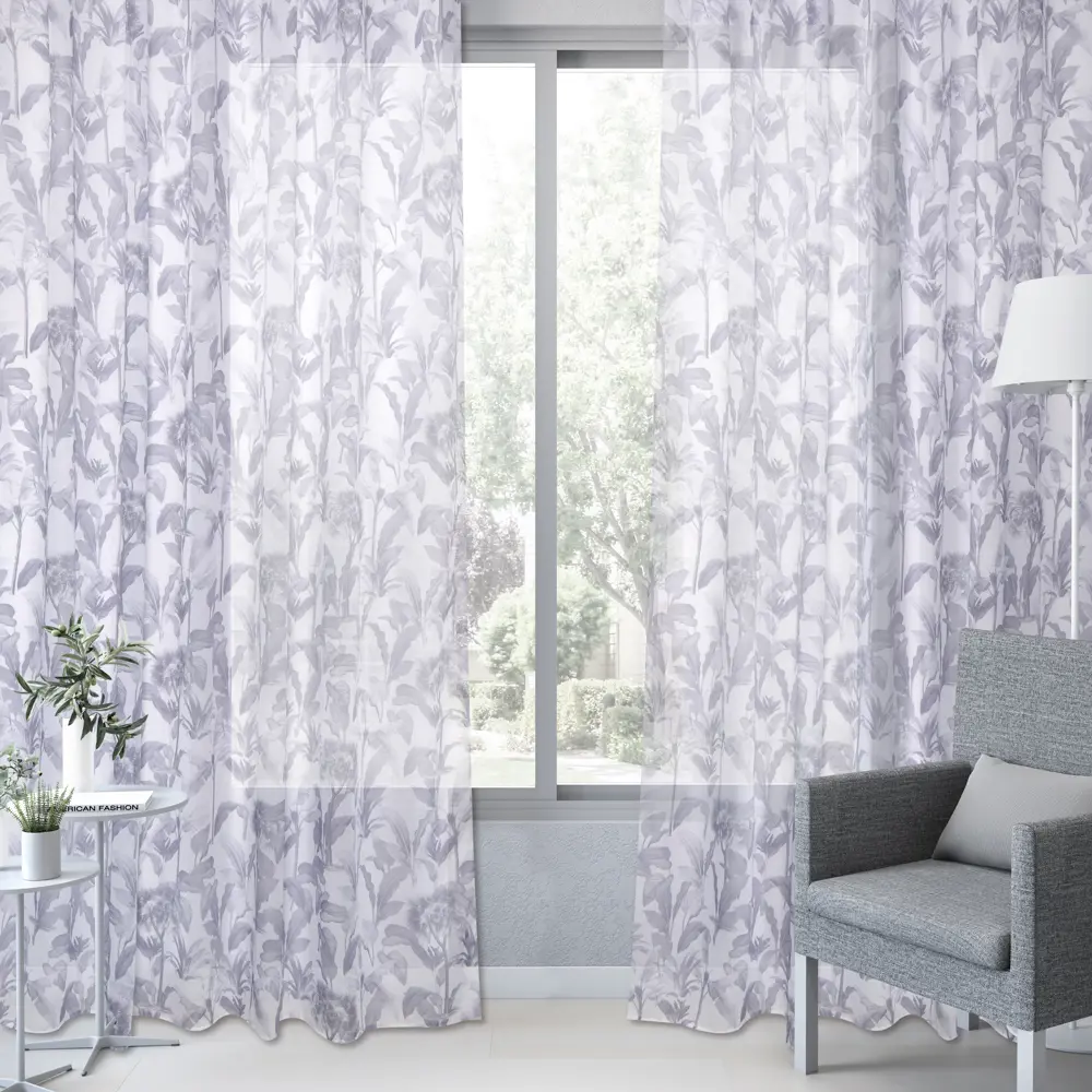 Тюль на ленте Inspire Moruane 250x280 см цвет серый 83562089 STLM-2047863  - Вид №6