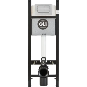 Инсталляция Oli Expert Black 40 см для подвесного унитаза с кнопкой цвет хром