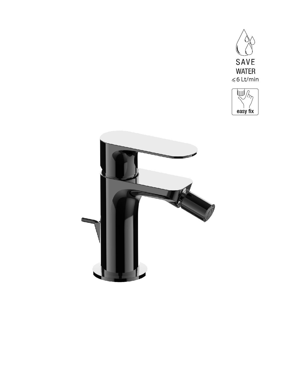 Однорычажный смеситель для биде с ограничителем расхода Rubinetterie Frattini Lea ARCH-00107186 - Вид №8