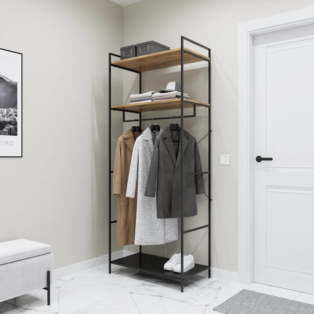 Напольная вешалка 80x200x45 см металл цвет черный Santreyd нет STLM-2008954 - Вид №7