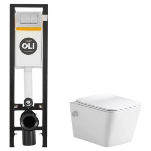 Комплект инсталляции Oli Quadra с унитазом тип ободка открытый Glory