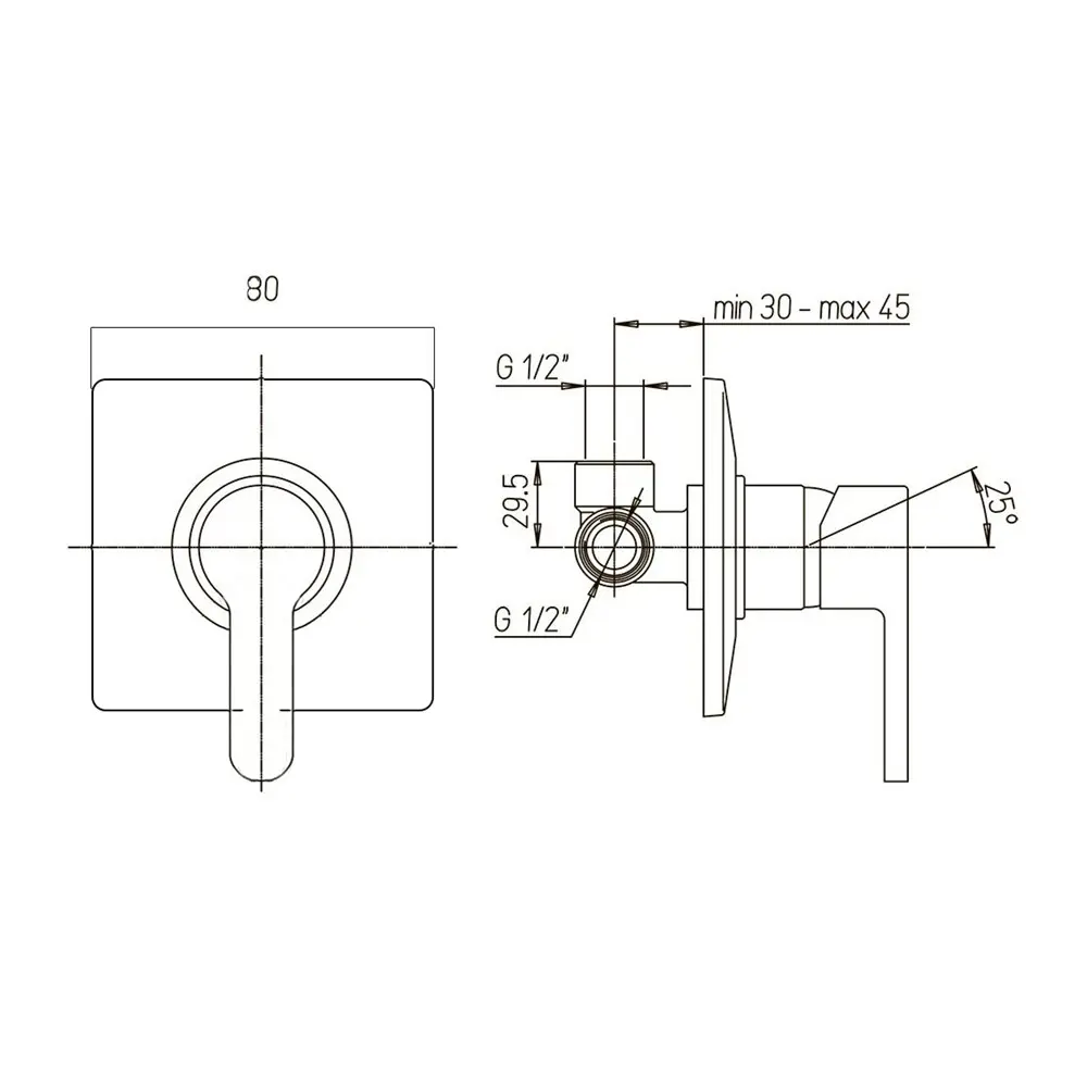 Смеситель для душа Paini Arena встраиваемый, однорычажный, цвет хром STLM-2055851 - Вид №3