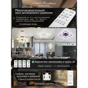 Люстра потолочная Natali Kovaltseva LED LAMPS 81158 LED LAMPS 81158 220В 240Вт 30м2 белый