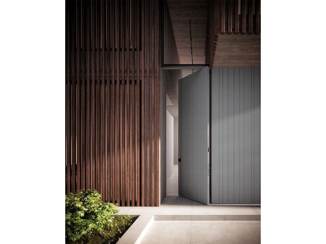 Наружная алюминиевая бронированная дверная обшивка Oikos Skydoors-вертикальные горизонты ARCH-00092937 - Вид №6