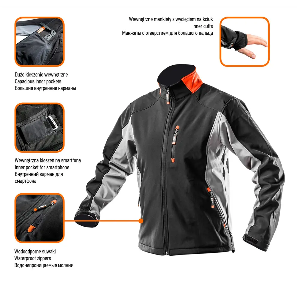 Куртка рабочая Neo softshell цвет черный/серый размер S/48 рост 164-170 см 16969792 STLM-2141021 Neò Нет - Вид №6