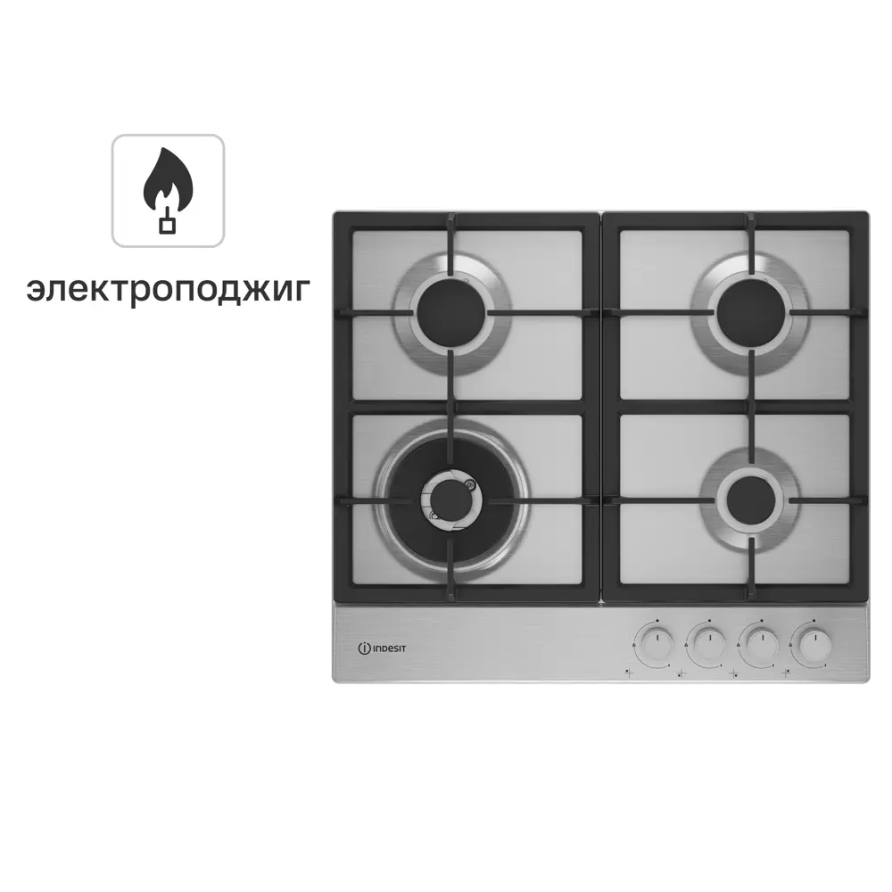 Газовая Варочная Панель Indesit Thpm 642 W/ix/i 58 См 4 Конфорки Цвет Нержавеющая Сталь STLM-2197461