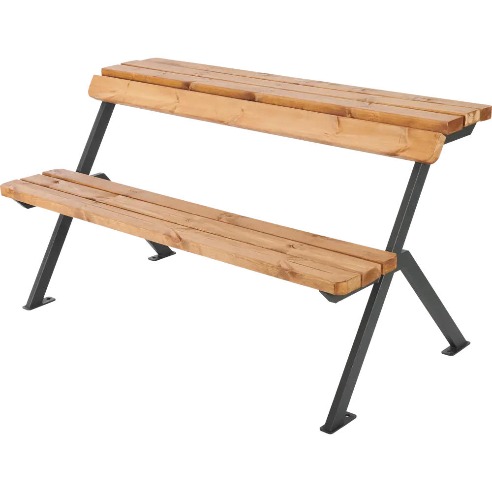 Скамейка - стол Domino 150х78,7х81 см дерево/металл коричневая/черная Santreyd STLM-2103899