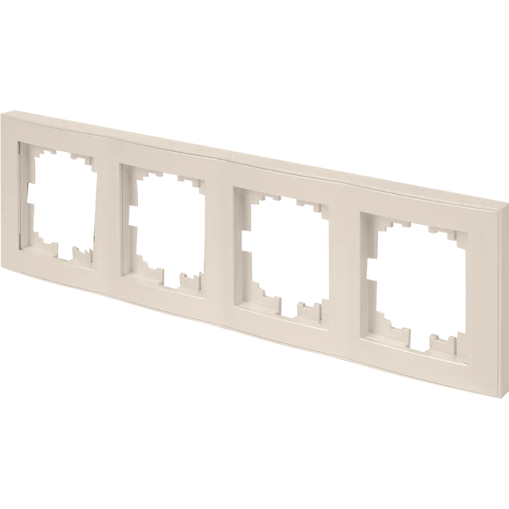 Рамка для розеток и выключателей Lezard вертикальная 4 поста цвет жемчужно-белый Rain STLM-2190235 - Вид №1