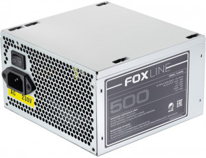 FL500S Power supply , 500w, atx, nopfc, 120fan, 3xsata, 2xpata, 1xfdd, 1xpci-e, 24+4 Foxline