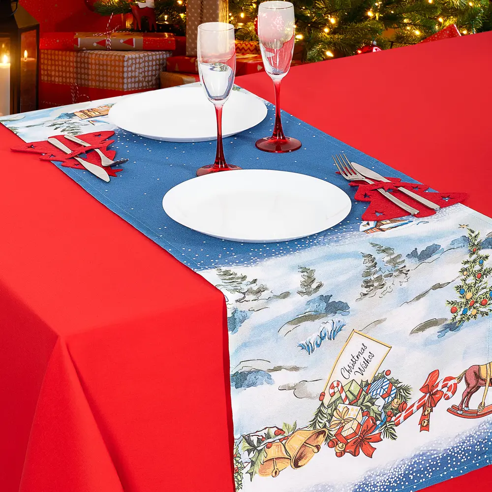 Дорожка Altali Сочельник прямоугольная 40x140 см цвет синий STLM-2180144 - Вид №5