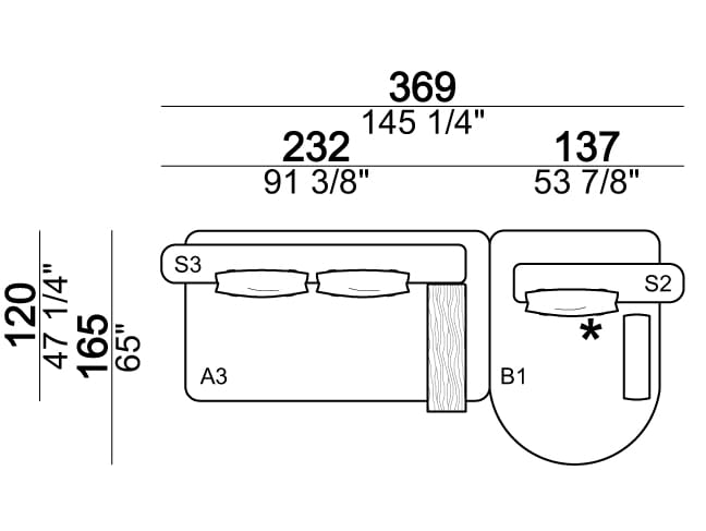2-местный тканевый диван Arketipo BACK PACK ARCH-00107213 - Вид №3