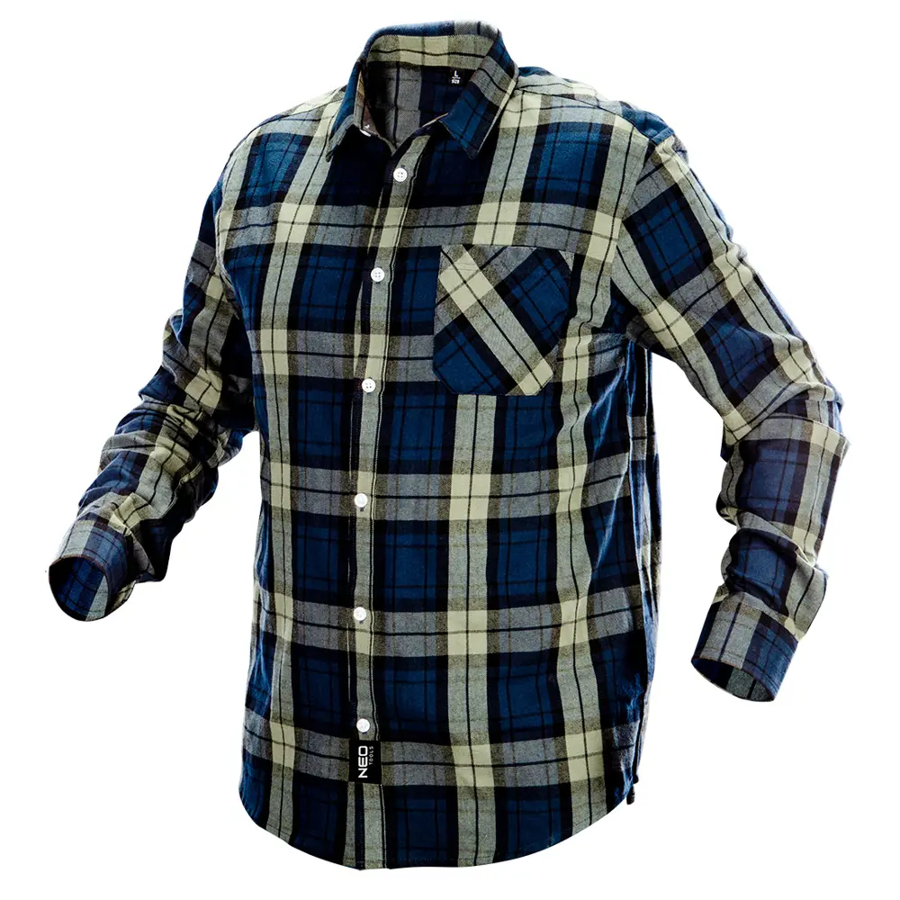 Рубашка рабочая Neo Tools Camo цвет оливково-синий размер XL/56 рост 188-194 см 83304144 STLM-2070135 