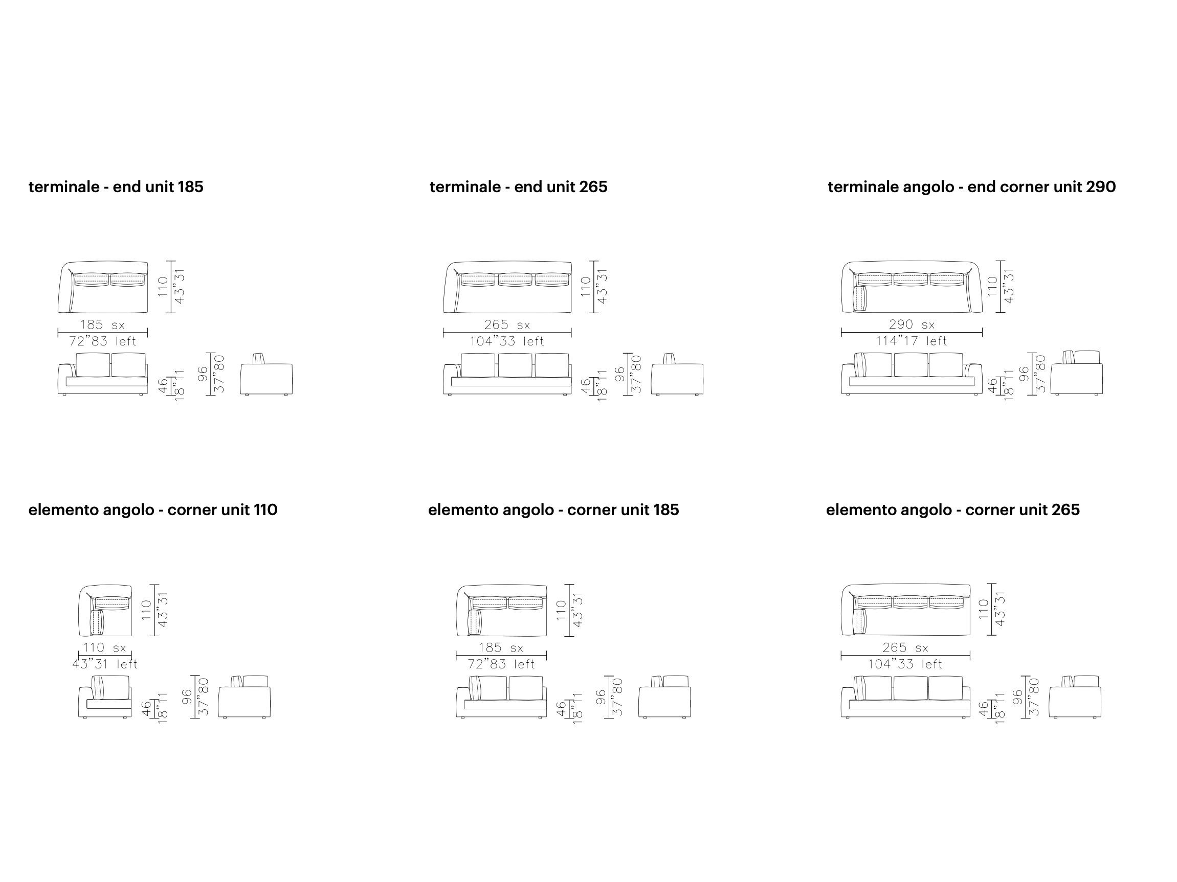 Съемный модульный диван из ткани Meridiani Roger ARCH-00054652 - Вид №16