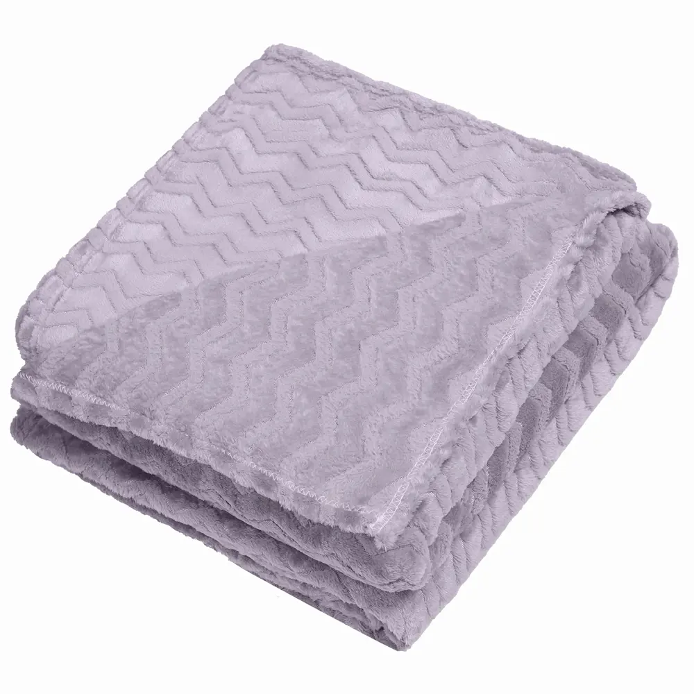 Плед Зигзаг 200x220 см фланель цвет сиреневый TEXREPUBLIC STLM-2117885