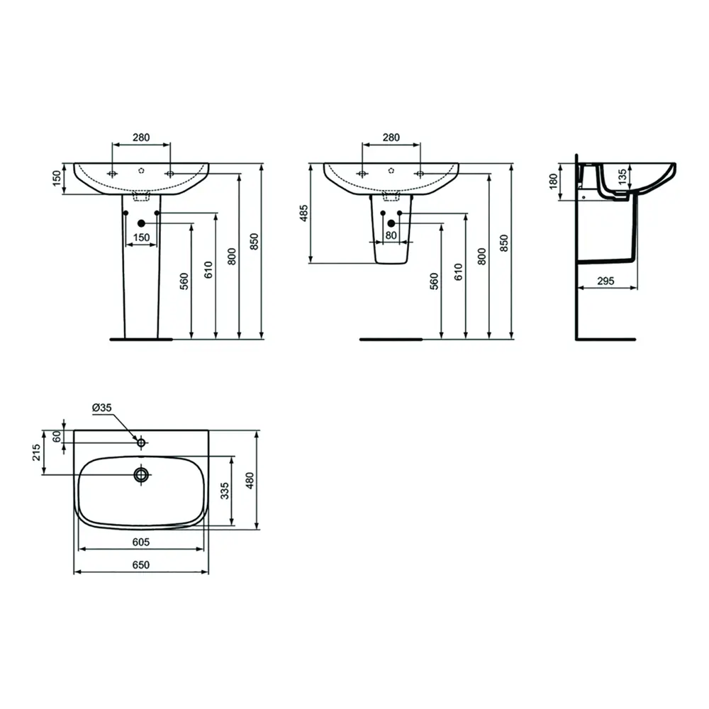 Умывальник подвесной Ideal Standard i life 65 см STLM-2062718 - Вид №5