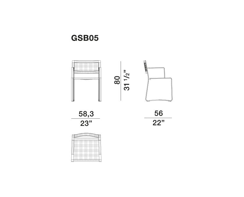 Сани сад стул с подлокотниками Molteni & C тайм-аут ARCH-00025766 - Вид №1