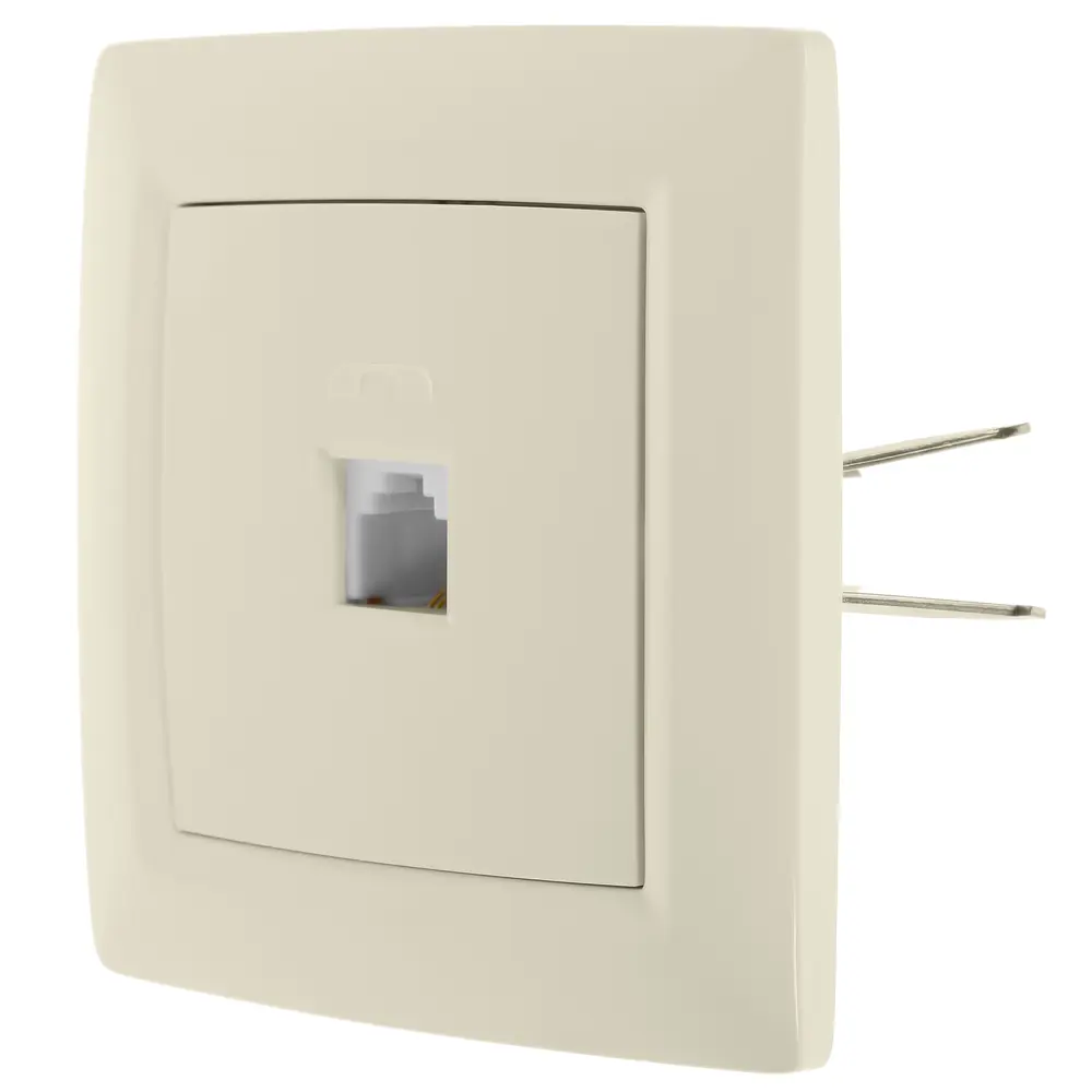 Телефонная розетка встраиваемая Reone RJ11, цвет слоновая кость STLM-2174978 - Вид №1