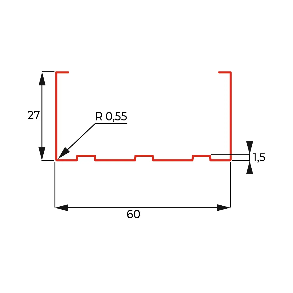 Профиль потолочный (ПП) Премиум 0.6 мм 60x27x3000 мм STLM-2196862 - Вид №2