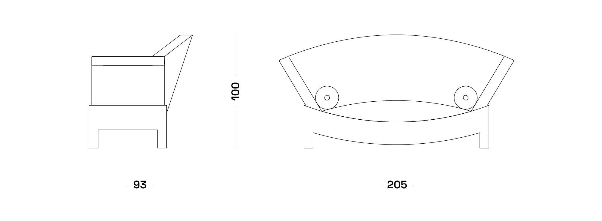 Шерстяное кресло с фанерной основой Poltronova Mitzi ARCH-00085501 - Вид №7