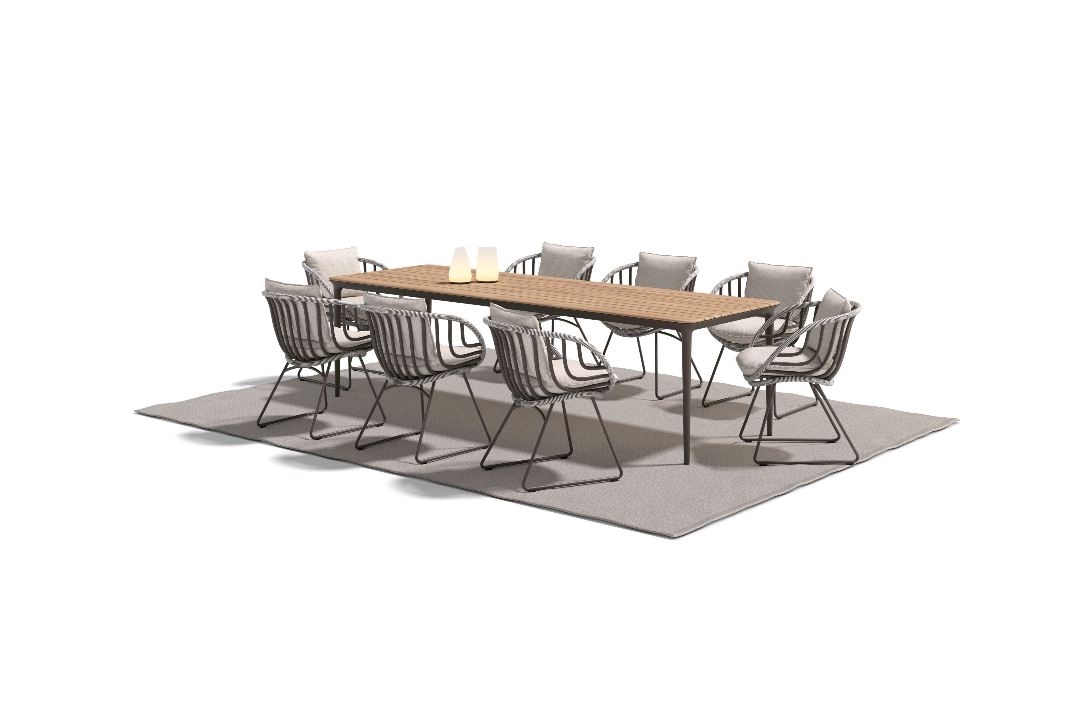 Прямоугольный садовый стол с тиковым верхом DEDON BELLMONDE ARCH-00079448 - Вид №1