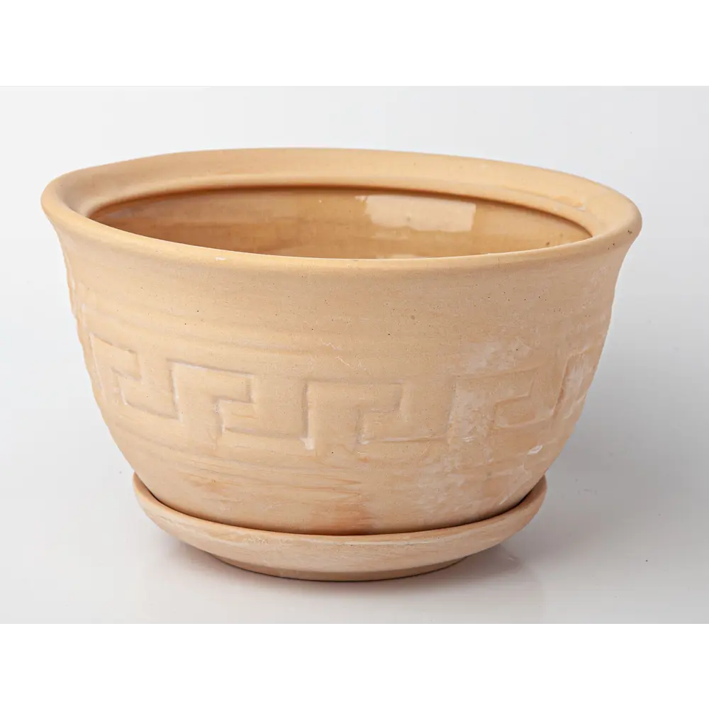 Горшок цветочный Gonchar Меандр №2 ø20 h13 v2 л керамика медный STLM-2160059