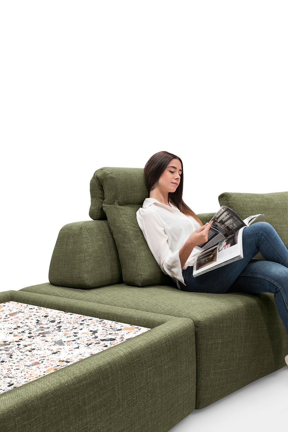 Изогнутый диван из ткани Felis Softliving ARCH-00137498 - Вид №4