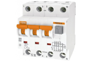 15498195 Автоматический выключатель дифференциального тока АВДТ 63 4P C32 100мА SQ0202-0023 TDM