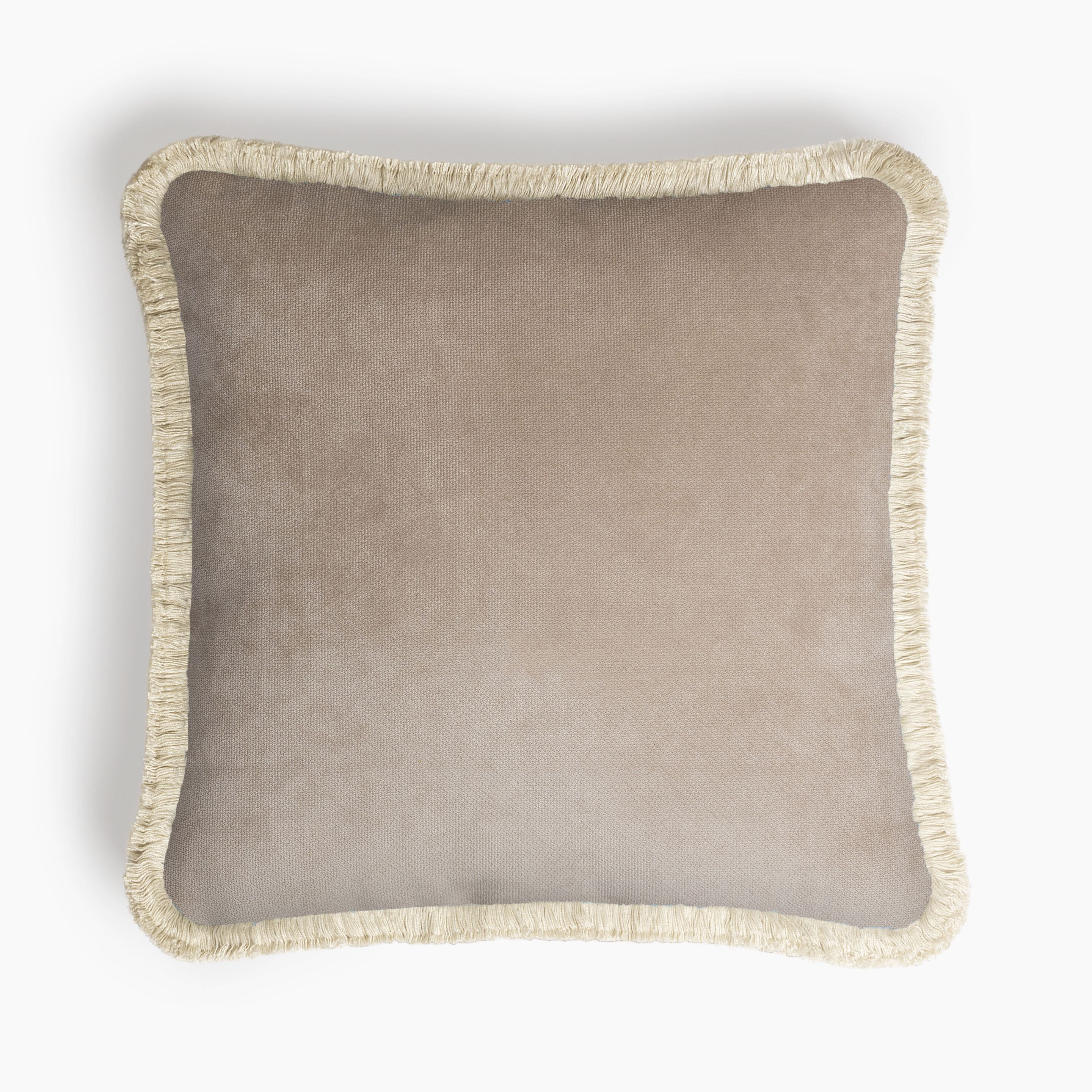Однотонная бархатная съемная подушка с бахромой LO DECOR HAPPY PILLOW COLOR VELVET ARCH-00145513 - Вид №10