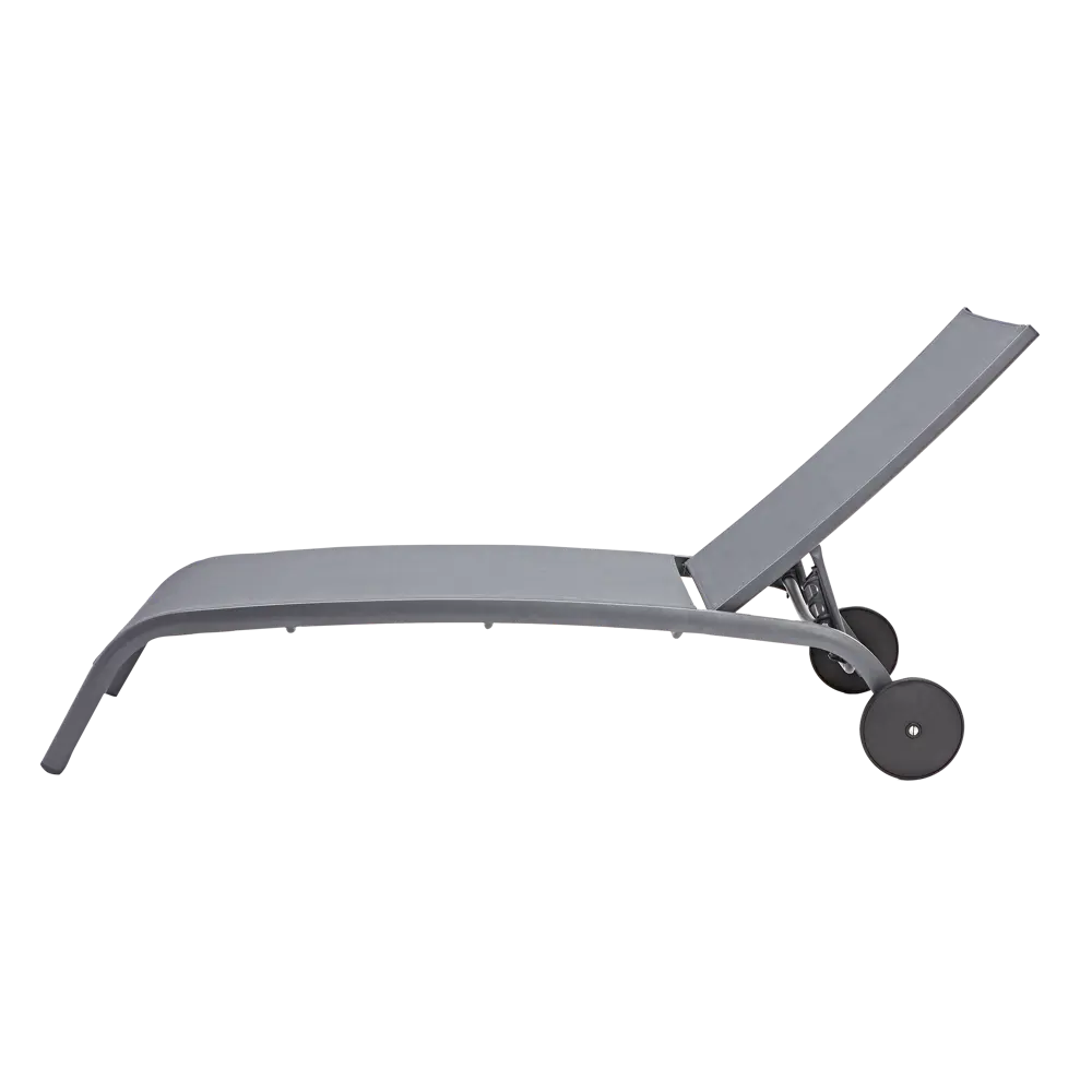 Шезлонг с колесами Naterial Lyra 207х63 см алюминий/ текстиль темно-серый STLM-2005957 - Вид №1