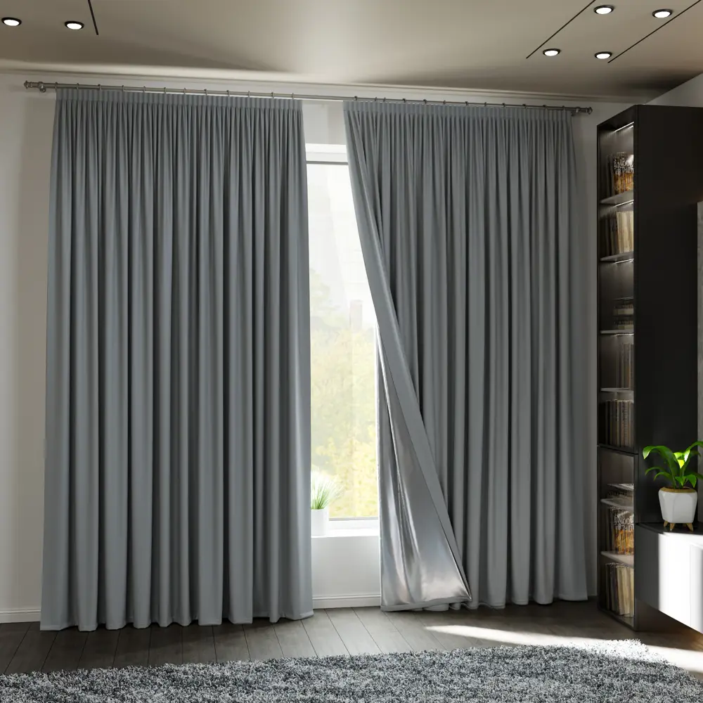 Шторы Miamoza Dark блэкаут серые 150x250 см на ленте 89420196 STLM-1571598