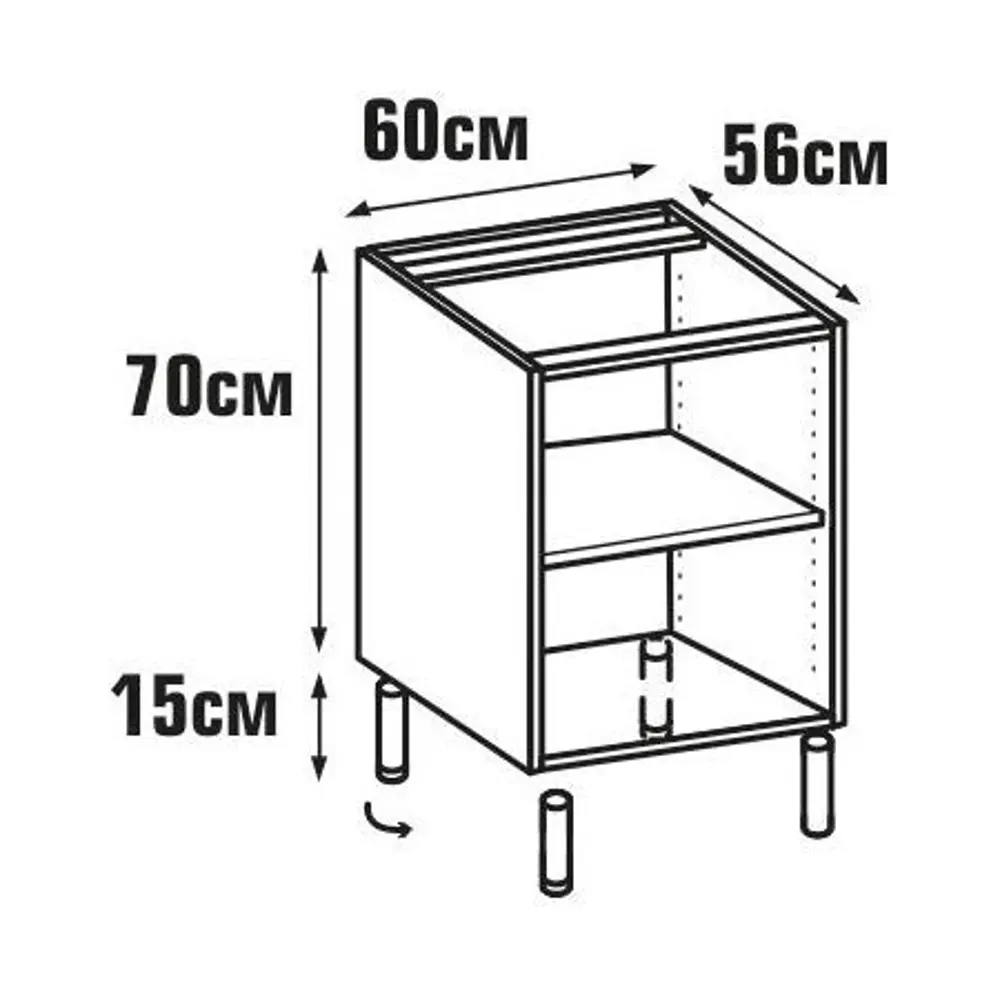 Каркас напольный 60x70x56 см, ЛДСП, цвет белый 18793281 STLM-2137090 DELINIA  - Вид №6