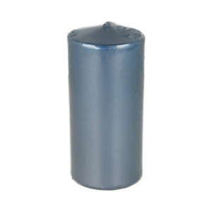 300164 Свеча столбик лак металлизированный 5.6 х 5.6 х 11.5 см 220 г синий с блеском Kukina Raffinata
