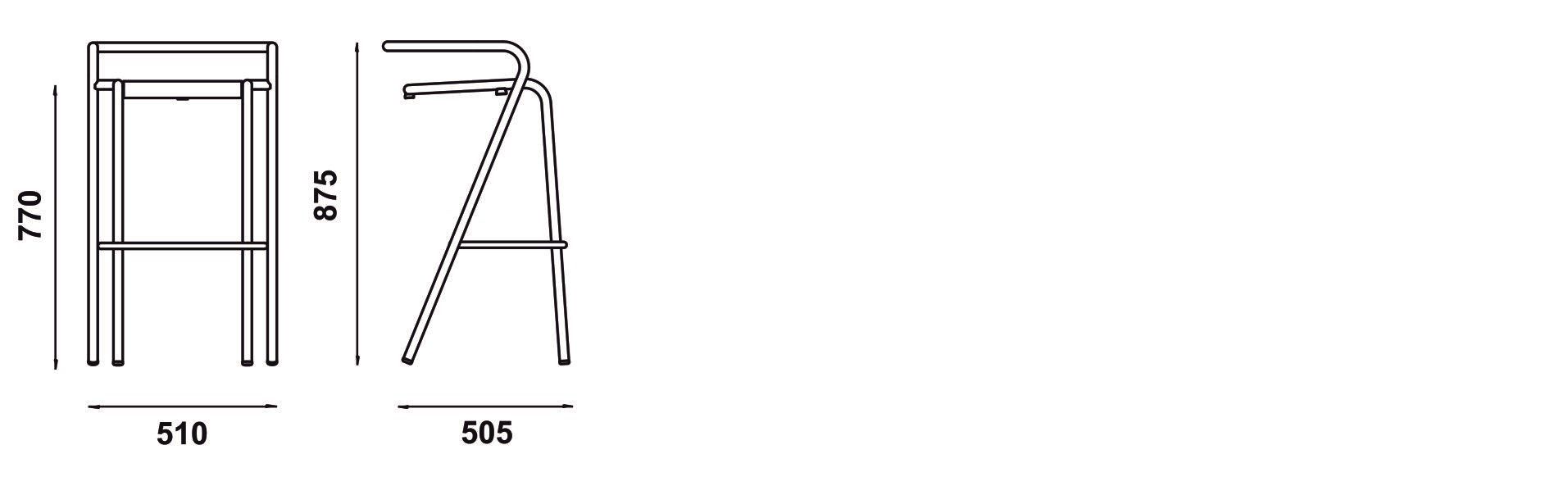 Высокий металлический стул Adico 5008 ARCH-00056848 - Вид №5