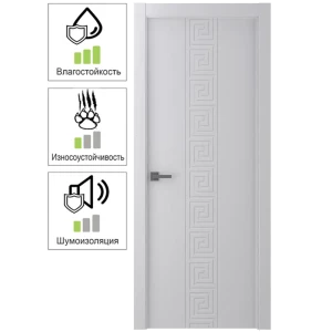Дверь межкомнатная Эллада глухая полипропилен цвет белый 60x200 см (с замком)