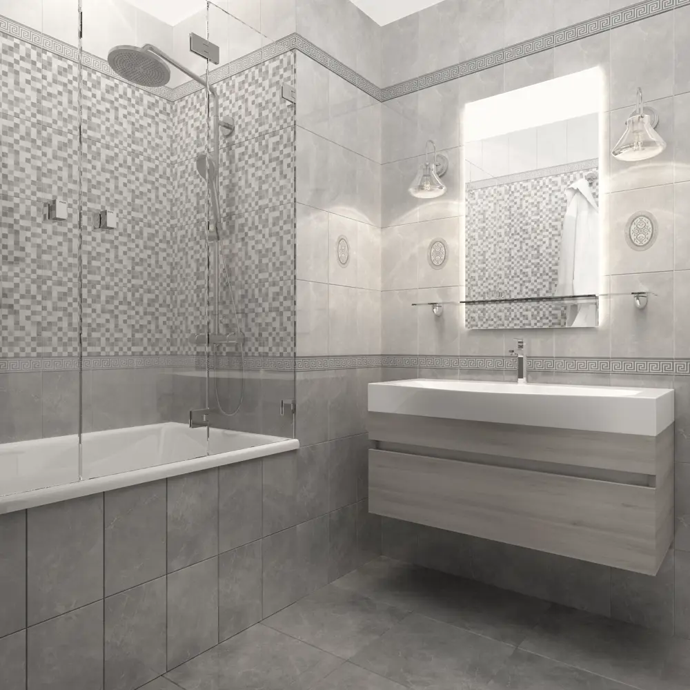 Керамогранит Шахтинская Плитка Дора 40x40 см 1.6 м² глянцевый цвет серый STLM-2172551 - Вид №4