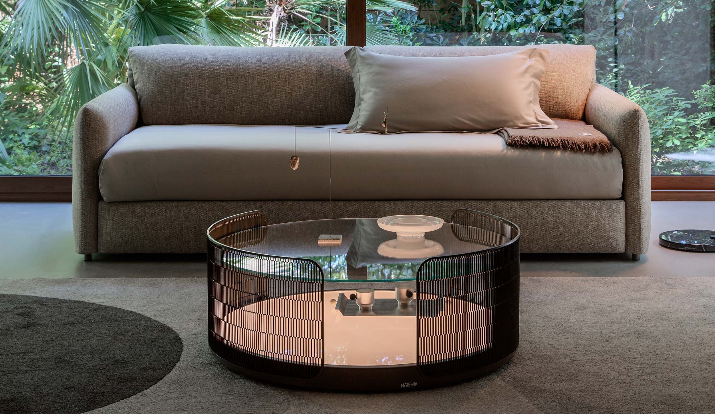 Круглый журнальный столик с изогнутой проволочной сеткой Natevo самогон ARCH-00121122 - Вид №8