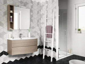 LEGNOBAGNO Подвесной шкаф для ванной с ящиками и зеркалом Express