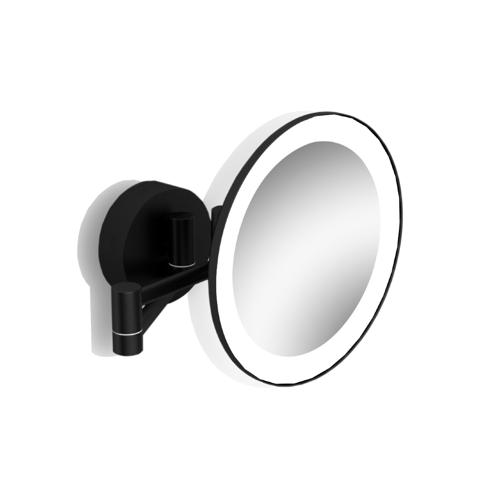 71585-3-BP Зеркало VICO подвесное поворотное трехкратное увеличение с подсветкой кабель в стене цвет черный матовый LANGBERGER VICO, BLACK EDITION