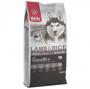 ПР0037291 Корм для собак lamb & rice all breeds adult с ягненком и рисом сух. 15кг Blitz