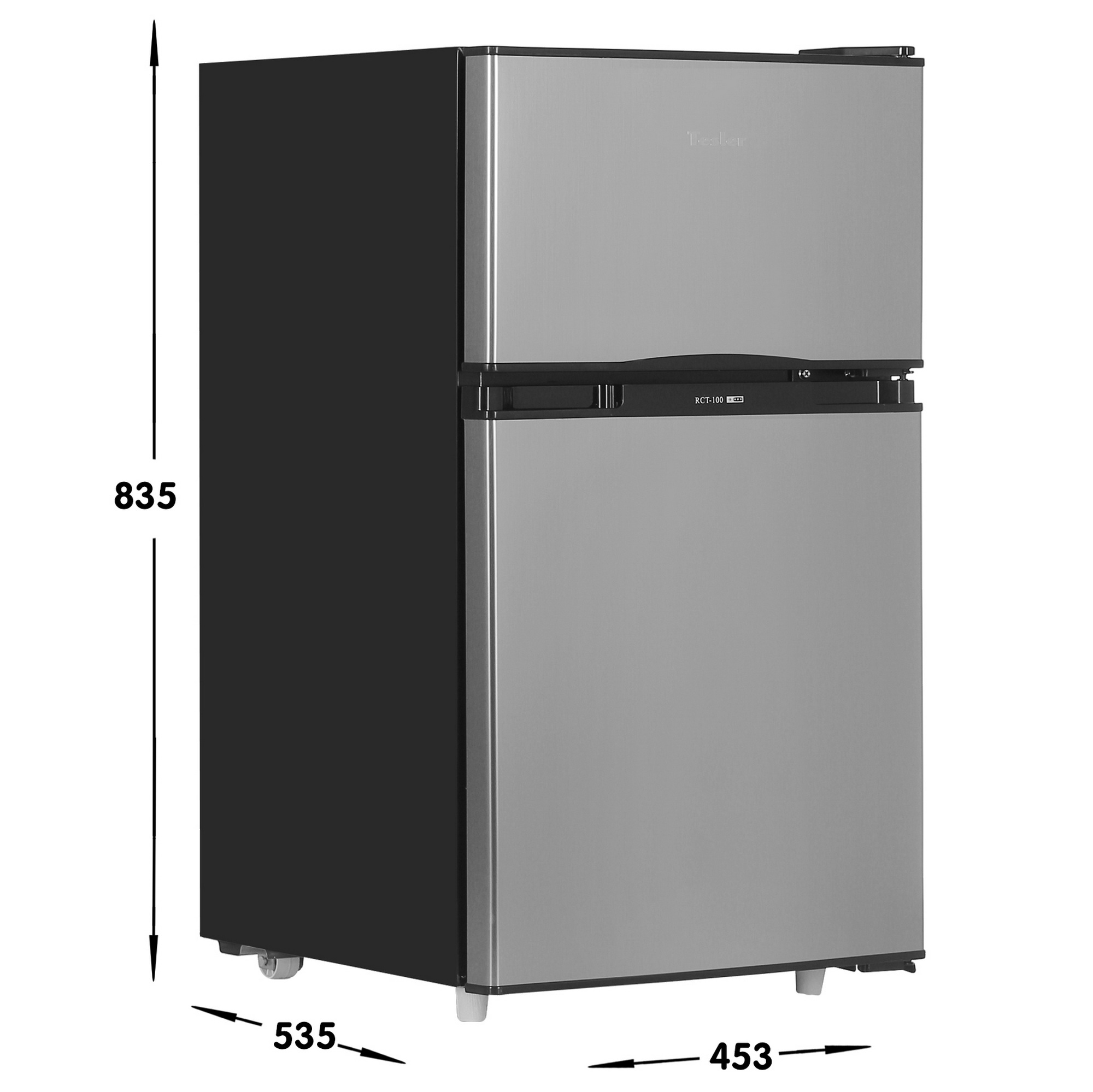 8195264 Холодильник компактный   Tesler RCT-100 серебристый STDN-0079774 - Вид №6