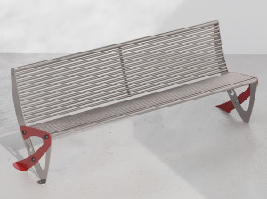 Металлическая скамья со спинкой