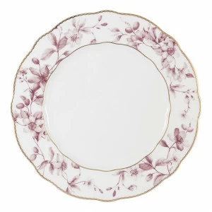 Тарелка фарфоровая белая с фиолетовым обеденная "Цветы" ANNA LAFARG EMILY ЦВЕТЫ 00-3946746 Белый;фиолетовый