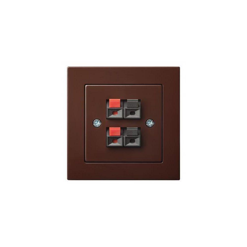 28-1441 Аудиорозетка двойная Liregus Epsilon коричневый