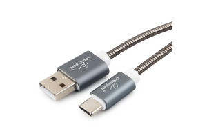 16205364 Кабель USB 2.0 AM/Type-C, серия Gold, длина 1.8 м, титан, блистер, CC-G-USBC02Gy-1.8M Cablexpert