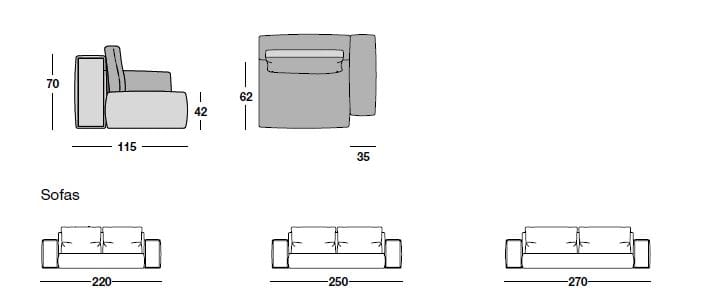 3-местный тканевый диван Marac Mistral ARCH-00105300 - Вид №2