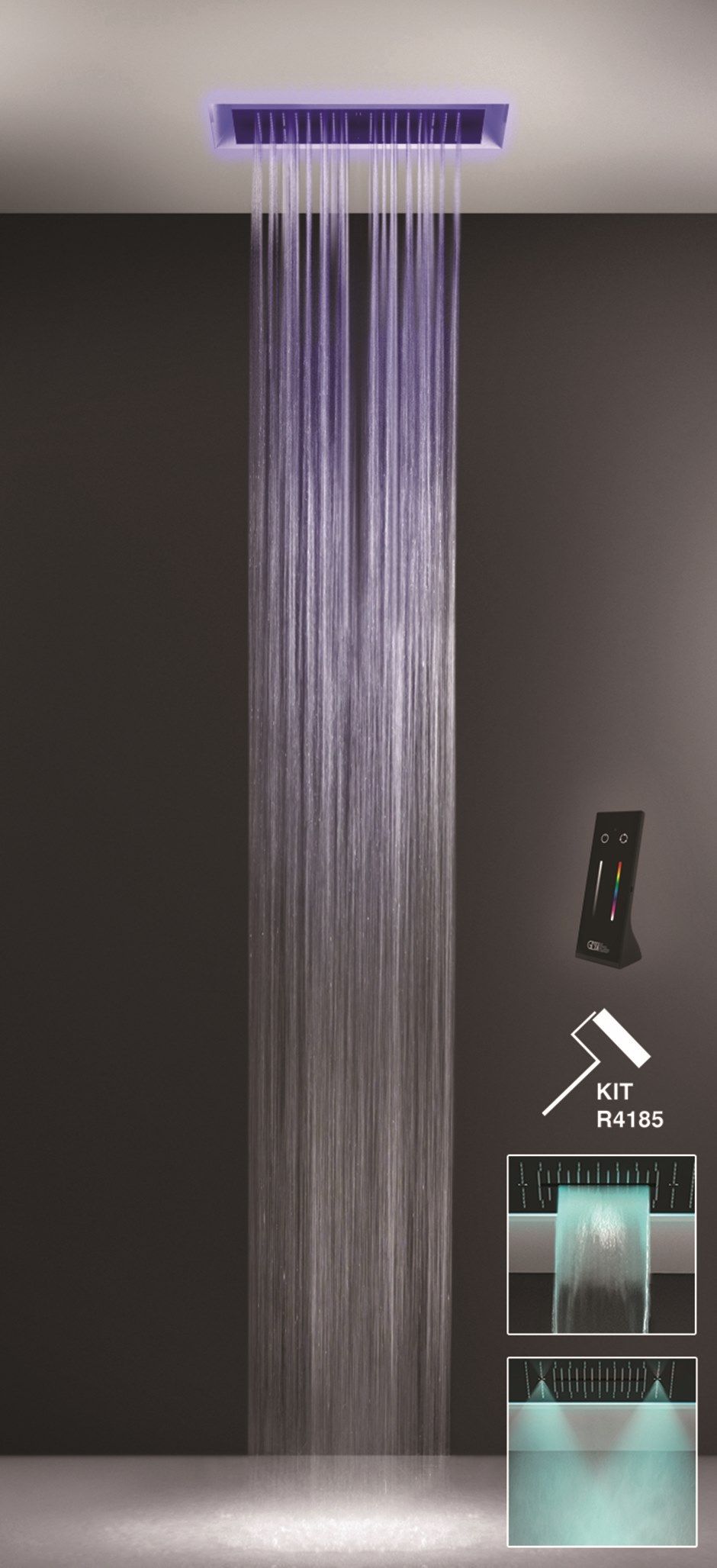 Прямоугольная потолочная душевая головка с хромотерапией Gessi Afilo ARCH-00055827 - Вид №3