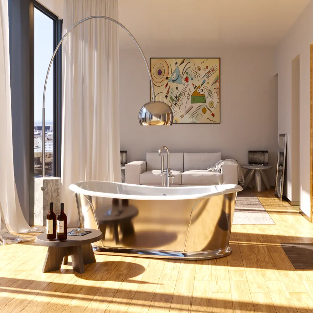 Смеситель для ванны Culto Rafael напольный однорычажный цвет хром STLM-2037339 - Вид №4